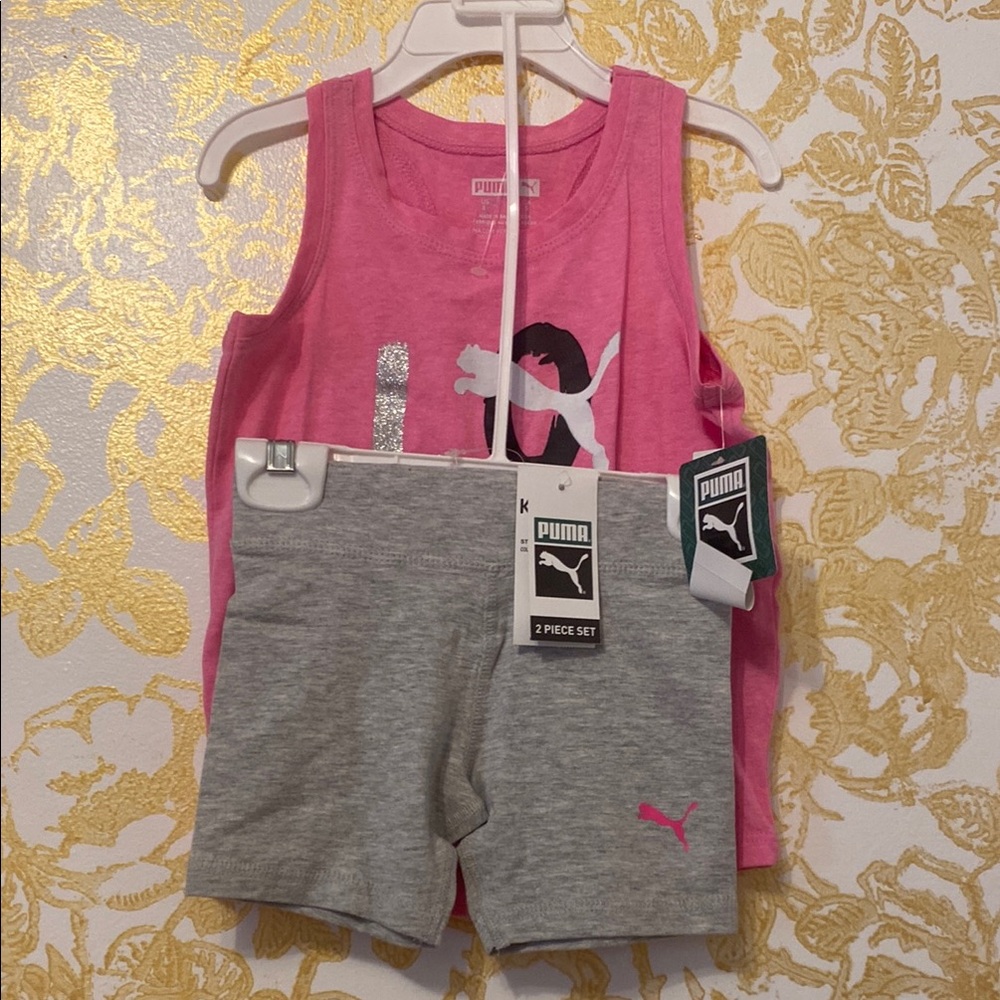 Puma Pink and Gray Kids Matching Set